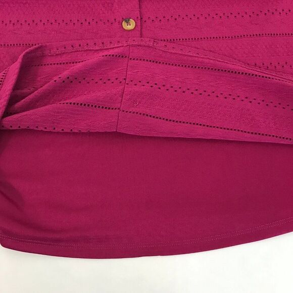 Lane Bryant Square Neck Button Front Top Womens Plus Size 18/20 Festival Fuchsia - Picture 9 of 12